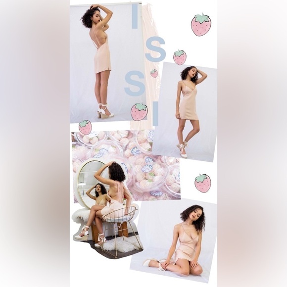 🆕 ARE YOU AM I Issi 100% Silk Mini Dress in Fawn - Picture 4 of 16